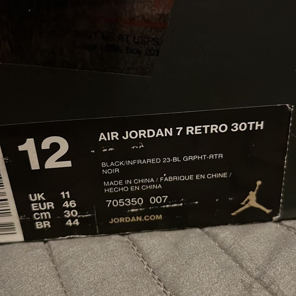 Jordan 7 barcelona nights size 12 black men - Picture 6 of 6